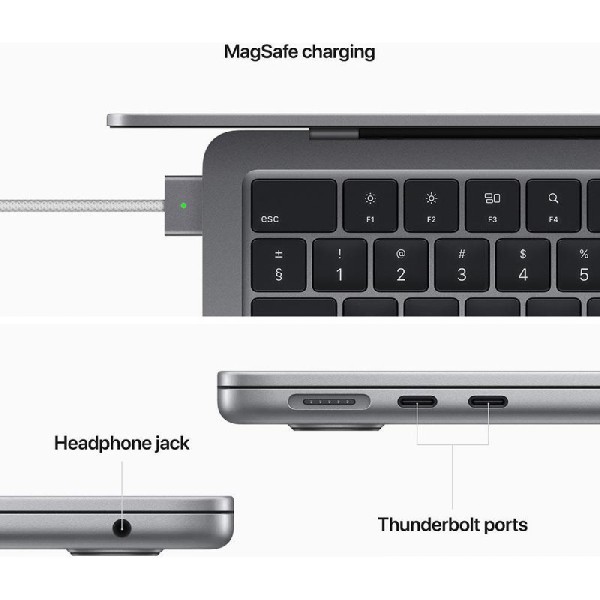Apple 13.6 MacBook Air 2022 - M2 - 256GB -SPACE GRAY  - ماك بوك اير