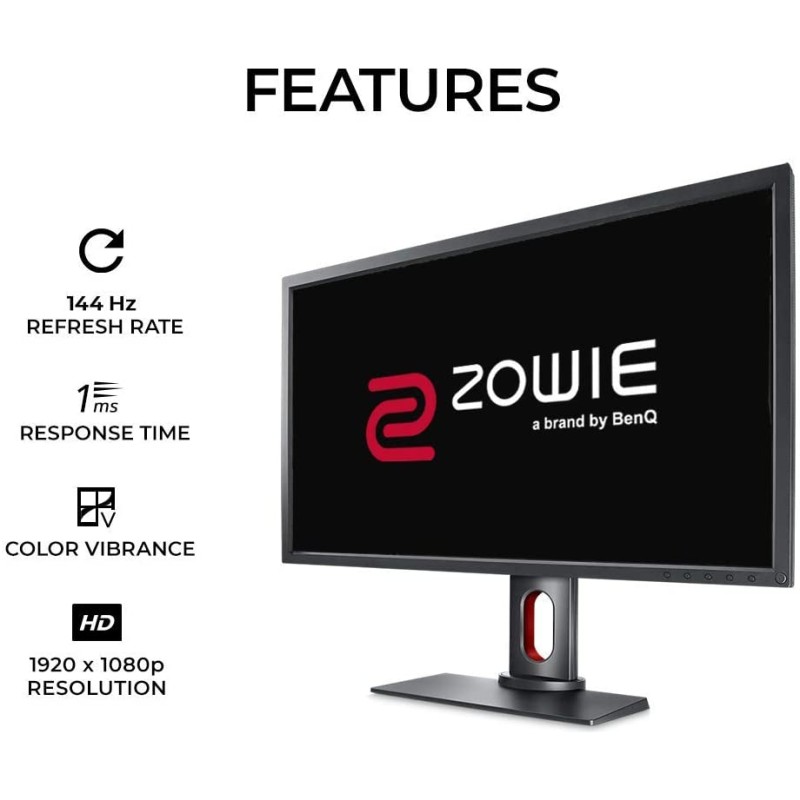 BenQ ZOWIE XL2731 e-Sports Gaming Monitor 27-inch FHD 1920x1080, TN Panel Type, Response Time 1m, Refresh Rate 144Hz, Eye-Care Technology, Compatible for PS5 and Xbox series X – Black