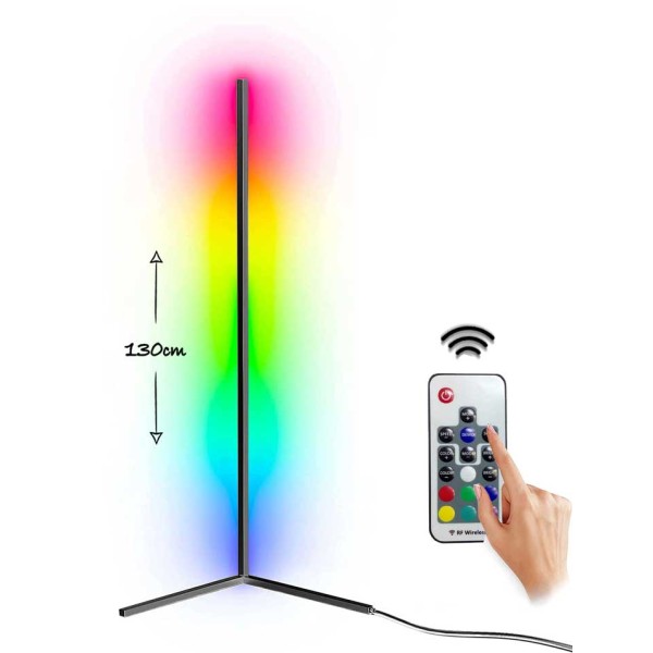 Corner Floor Lamp RGB Lights With Touch Remote 130cm اضاءة ديكور زاوية مع جهاز تحكم عن بعد