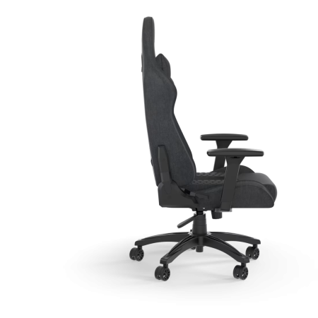 كرسي ألعاب CORSAIR TC100 RELAXED Fabric, تصميم RELAXED, وسادة للرأس ودعامة للظهر قابلة للإزالة  تنجيد قماشي, مساند ذراع 2D, قدرة تحمل حتى 120 كجم - أسود/ رمادي