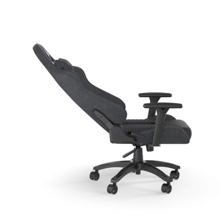 كرسي ألعاب CORSAIR TC100 RELAXED Fabric, تصميم RELAXED, وسادة للرأس ودعامة للظهر قابلة للإزالة  تنجيد قماشي, مساند ذراع 2D, قدرة تحمل حتى 120 كجم - أسود/ رمادي