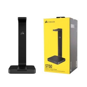 CORSAIR ST50 Premium Headset Stand, anodized aluminum, Rubberized base, Compatible with all sizes of headphones - BLACK
