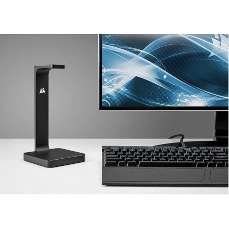 حامل سماعة احترافي من Corsair ST50 Premium, مصنوع من الألومنيوم, قاعدة مطاطية مانعة للانزلاق, مناسب لجميع سماعات الرأس - أسود حامل سماعة احترافي من Corsair ST50 Premium, مصنوع من الألومنيوم, قاعدة مطاطية مانعة للانزلاق, مناسب لجميع سماعات الرأس - أسود