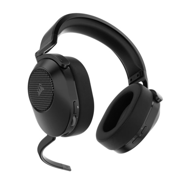سماعة ألعاب لاسلكية Corsair HS65 Wireless Gaming Headset، مزودة بصوت محيطي Dolby Audio 7.1، وميكروفون متعدد الاتجاهات، مع عناصر تحكم مدمجة على السماعة – اسود