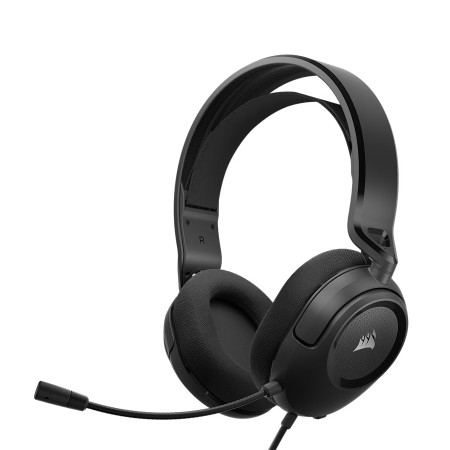 سماعة ألعاب سلكية احترافية Corsair HS35 V2، مزودة بمشغلات صوت Neodymium بحجم 50 مم، وميكروفون مرن أحادي الاتجاه، مع أزرار تحكم مدمجة على السماعة – اسود سماعة ألعاب سلكية احترافية Corsair HS35 V2، مزودة بمشغلات صوت Neodymium بحجم 50 مم، وميكروفون مرن أحادي الاتجاه، مع أزرار تحكم مدمجة على السماعة – اسود
