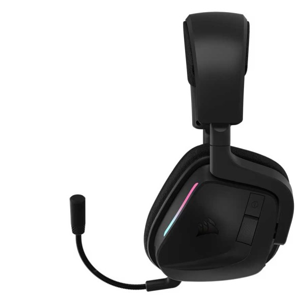 سماعة رأس للألعاب لاسلكية احترافية Corsair VOID Wireless V2، صوت قوي وغامر، تصميم مريح مناسب للاستخدام الطويل، تصميم أنيق – اسود