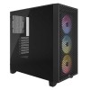 صندوق احترافي العاب Corsair 3000D RGB Airflow بتصميم Mid-Tower، واجهة أمامية عالية التهوية، 3 مراوح RGB مثبتة مسبقاً في الواجهة الأمامية – ساود