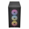 صندوق احترافي العاب Corsair 3000D RGB Airflow بتصميم Mid-Tower، واجهة أمامية عالية التهوية، 3 مراوح RGB مثبتة مسبقاً في الواجهة الأمامية – ساود