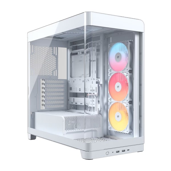 صندوق احترافي Corsair FRAME 4500X RS-R ARGB، زجاج بانورامي مقوّى، نظام تثبيت المراوح InfiniRail، دعامة منع انحناء بطاقة الرسوميات (GPU Anti-Sag) - ابيض صندوق احترافي Corsair FRAME 4500X RS-R ARGB، زجاج بانورامي مقوّى، نظام تثبيت المراوح InfiniRail، دعامة منع انحناء بطاقة الرسوميات (GPU Anti-Sag) - ابيض