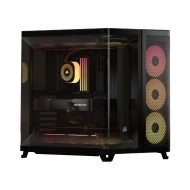 صندوق احترافي العاب CORSAIR AiR 5400 RS-R ARGB، Mid-Tower ثلاثي الحجرات، مع قنوات تدفق هواء مزدوجة لتبريد قوي – اسود