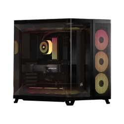 صندوق احترافي العاب CORSAIR AiR 5400 RS-R ARGB، Mid-Tower ثلاثي الحجرات، مع قنوات تدفق هواء مزدوجة لتبريد قوي – اسود