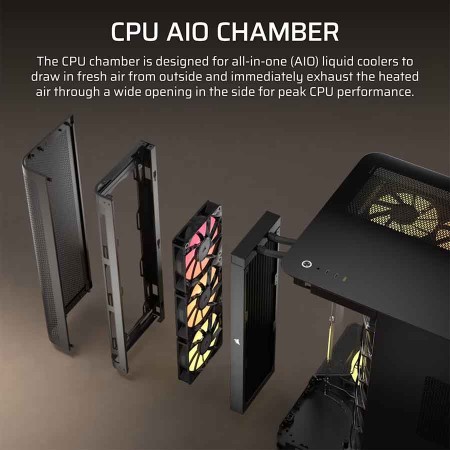 Corsair Air 5400 RS-R ARGB Case - Triple Chamber - Dual Airflow Ducts - Black