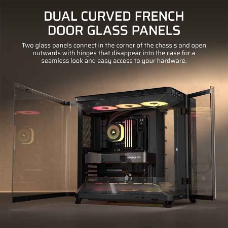 Corsair Air 5400 RS-R ARGB Case - Triple Chamber - Dual Airflow Ducts - Black