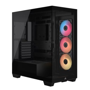 صندوق احترافي  Corsair 3500X RS‑R ARGB، زجاج مقسّى بانورامي، 3 مراوح RS-R ARGB مثبتة مسبقًا، الهيكل من الفولاذ – hs,]