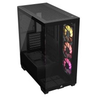 صندوق احترافي  Corsair 3500X RS‑R ARGB، زجاج مقسّى بانورامي، 3 مراوح RS-R ARGB مثبتة مسبقًا، الهيكل من الفولاذ – hs,]
