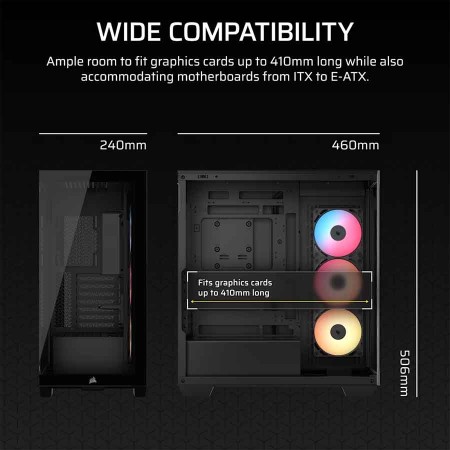 Corsair 3500X RS-R ARGB Case - Panoramic Glass - 3x ARGB Fans - Black Corsair 3500X RS-R ARGB Case - Panoramic Glass - 3x ARGB Fans - Black