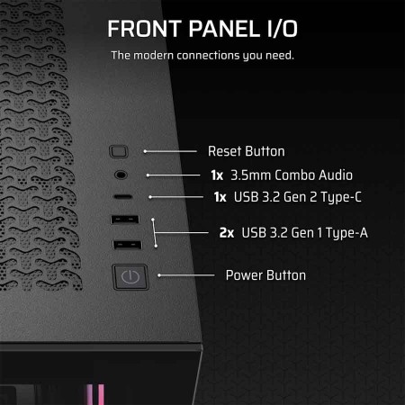 Corsair 3500X RS-R ARGB Case - Panoramic Glass - 3x ARGB Fans - Black Corsair 3500X RS-R ARGB Case - Panoramic Glass - 3x ARGB Fans - Black