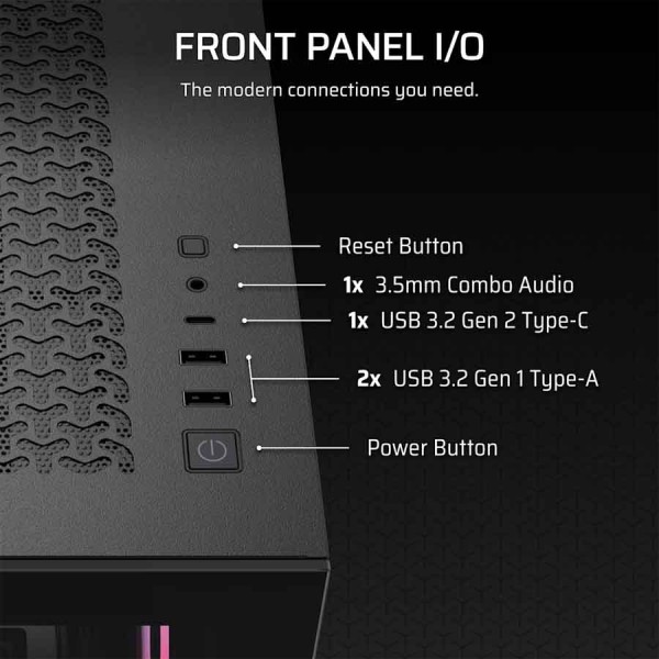 PC Case Corsair 3500X RS‑R ARGB ,Panoramic tempered-glass ,3 pre-installed RS-R ARGB fans ,Materials Steel frame - Black