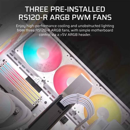 Corsair 3500X RS-R ARGB Case - Panoramic Glass - 3x ARGB Fans - White Corsair 3500X RS-R ARGB Case - Panoramic Glass - 3x ARGB Fans - White