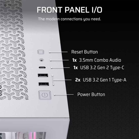 Corsair 3500X RS-R ARGB Case - Panoramic Glass - 3x ARGB Fans - White Corsair 3500X RS-R ARGB Case - Panoramic Glass - 3x ARGB Fans - White