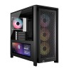 صندوق احترافي ألعاب Corsair FRAME 4000D LCD RS ARGB، ميد‑تاور فاخرة، شاشة لمس Xeneon Edge بحجم 14.5 بوصة، 4 مراوح RS120 PWM ARGB، نظام تركيب مراوح InfiniRail™ مرن – أسود