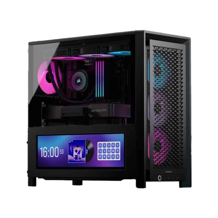 Corsair 4000D LCD Case - 14.5" Touch Screen - 4x ARGB Fans - InfiniRail - Black Corsair 4000D LCD Case - 14.5" Touch Screen - 4x ARGB Fans - InfiniRail - Black