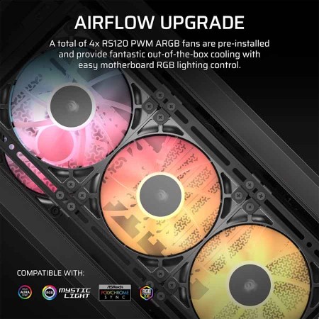 Corsair 4000D LCD Case - 14.5" Touch Screen - 4x ARGB Fans - InfiniRail - Black Corsair 4000D LCD Case - 14.5" Touch Screen - 4x ARGB Fans - InfiniRail - Black
