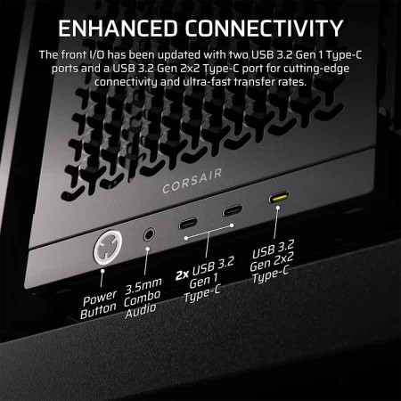 Corsair 4000D LCD Case - 14.5" Touch Screen - 4x ARGB Fans - InfiniRail - Black Corsair 4000D LCD Case - 14.5" Touch Screen - 4x ARGB Fans - InfiniRail - Black
