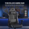 كرسي ألعاب CORSAIR TC100 RELAXED, تصميم RELAXED, وسادة رأس قابلة للتعديل, آلية إمالة حتى 160°, مساند ذراع 2D, قدرة تحمل حتى 120 كجم – أسود