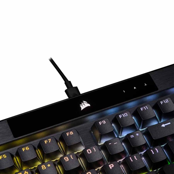 لوحة مفاتيح ألعاب ميكانيكية احترافية CORSAIR K70 RGB PRO، إضاءة RGB ، تقنية AXON Hyper-Processing لمعالجة فائقة السرعة، مفاتيح CHERRY® MX Silent Red - اسود
