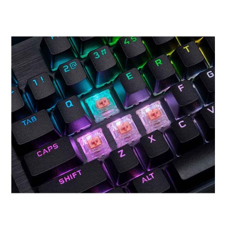 Gaming Keyboard CORSAIR K70 RGB PRO Mechanical ,Dynamic per-key RGB lighting ,AXON Hyper-Processing Technology ,CHERRY® MX Silent Red - Black Gaming Keyboard CORSAIR K70 RGB PRO Mechanical ,Dynamic per-key RGB lighting ,AXON Hyper-Processing Technology ,CHERRY® MX Silent Red - Black