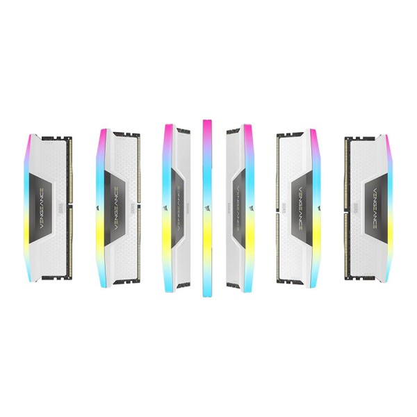 ذاكرة مكتبية CORSAIR VENGEANCE, سعة 32GB (2X16GB) , سرعة 6400 ميجاهرتز DDR5, التوقيت CL36, متوافقة مع Intel XMP 3.0 و AMD EXPO - أبيض