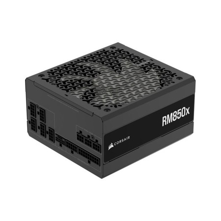 مزود طافة CORSAIR RM850x, قدرة 850 واط, شهادة كفاءة 80+ Gold, تصميم كامل قابل للفصل لتسهيل إدارة الكابلات, دعم معيار ATX 3.1, مروحة 135 مم بنظام Rifle Bearing - أسود
