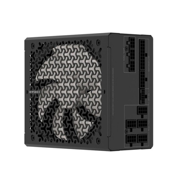 مزود طافة CORSAIR RM850x, قدرة 850 واط, شهادة كفاءة 80+ Gold, تصميم كامل قابل للفصل لتسهيل إدارة الكابلات, دعم معيار ATX 3.1, مروحة 135 مم بنظام Rifle Bearing - أسود