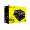 مزود الطاقة CORSAIR CX650, قدرة 650 واط, شهادة كفاءة 80 PLUS Bronze, مقاس ATX,  مروحة تبريد 120 مم, تصميم غير معياري مع كابلات ثابتة ومسطحة - أسود
