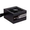 مزود الطاقة CORSAIR CX650, قدرة 650 واط, شهادة كفاءة 80 PLUS Bronze, مقاس ATX,  مروحة تبريد 120 مم, تصميم غير معياري مع كابلات ثابتة ومسطحة - أسود
