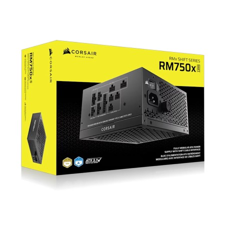 مزود طاقة CORSAIR RM750x SHIFT 750W Fully Modular Power Supply بتصميم Fully Mod،مع كفاءة 80 PLUS Gold، ويتميز بتصميم توصيل جانبي SHIFT لسهولة إدارة الكابلات - اسود مزود طاقة CORSAIR RM750x SHIFT 750W Fully Modular Power Supply بتصميم Fully Mod،مع كفاءة 80 PLUS Gold، ويتميز بتصميم توصيل جانبي SHIFT لسهولة إدارة الكابلات - اسود