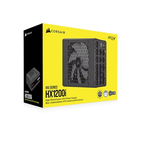 مزود طاقة Corsair HX1200i، شهادة كفاءة 80 PLUS Platinum، يدعم ATX 3.1 و PCIe 5، تقنية Zero RPM Mode للتشغيل الصامت، مكثفات يابانية عالية الجودة – اسود مزود طاقة Corsair HX1200i، شهادة كفاءة 80 PLUS Platinum، يدعم ATX 3.1 و PCIe 5، تقنية Zero RPM Mode للتشغيل الصامت، مكثفات يابانية عالية الجودة – اسود