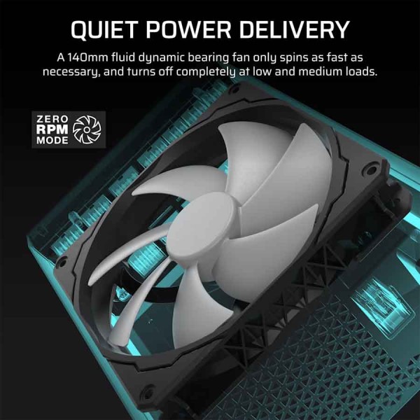 مزود طاقة Corsair HX1200i، شهادة كفاءة 80 PLUS Platinum، يدعم ATX 3.1 و PCIe 5، تقنية Zero RPM Mode للتشغيل الصامت، مكثفات يابانية عالية الجودة – اسود