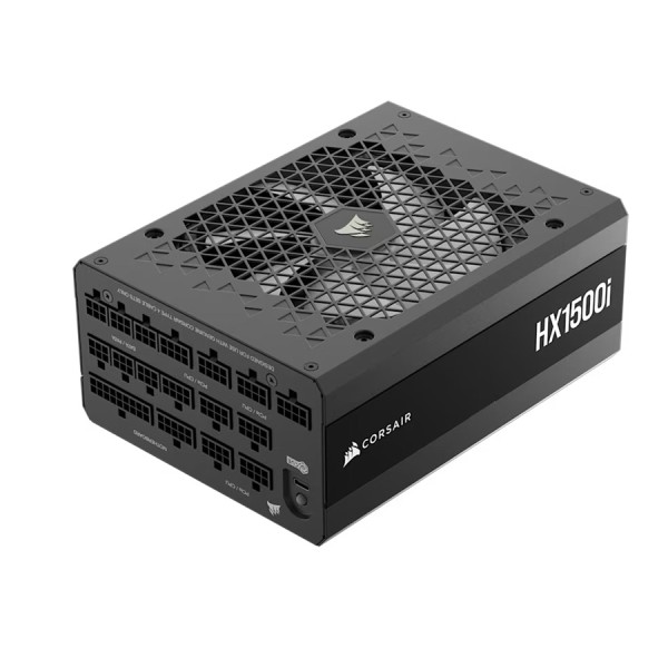 Power Supply Corsair HX1500i 1500W Fully Modular ,80 PLUS Platinum certification ,140mm cooling fan ,Zero RPM Mode ,12V-2x6 / PCIe 5 cable - Black
