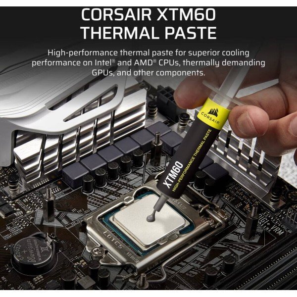 Corsair XTM60 Thermal Paste, 3g , applicator tool for easy spreading, Compatible with all CPUs and GPUs Corsair XTM60 Thermal Paste, 3g , applicator tool for easy spreading, Compatible with all CPUs and GPUs