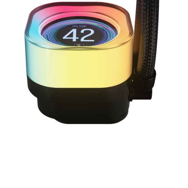 مبرد مائي احترافي للمعالج CORSAIR iCUE LINK TITAN 360 RX LCD، شاشة IPS LCD مقاس 2.1 بوصة، نظام iCUE LINK الذكي، أداء تبريد عالي – اسود