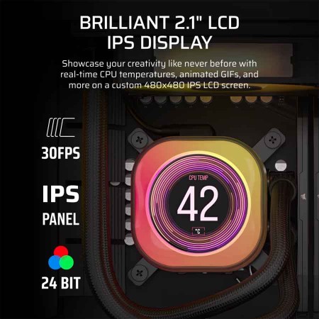 مبرد مائي احترافي للمعالج CORSAIR iCUE LINK TITAN 360 RX LCD، شاشة IPS LCD مقاس 2.1 بوصة، نظام iCUE LINK الذكي، أداء تبريد عالي – اسود مبرد مائي احترافي للمعالج CORSAIR iCUE LINK TITAN 360 RX LCD، شاشة IPS LCD مقاس 2.1 بوصة، نظام iCUE LINK الذكي، أداء تبريد عالي – اسود