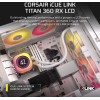 مبرد مائي CORSAIR iCUE LINK TITAN 360 RX LCD, مقاس 360 مم , مع 3 مراوح RX120 RGB , شاشة LCD قياس 2.1 بوصة, أنابيب مطاطية, تحكم كامل عبر iCUE LINK - أبيض