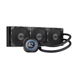 مبرد مائي CORSAIR NAUTILUS 360 RS LCD, ريديتور360 ملم مع 3 مراوح تبريد حجم 120 ملم, شاشة IPS LCD بحجم 2.1 بوصة, متوافق مع معالجات AMD وIntel الحديثة - أسود