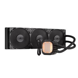 مبرد مائي CORSAIR NAUTILUS 360 RS LCD, ريديتور360 ملم مع 3 مراوح تبريد حجم 120 ملم, شاشة IPS LCD بحجم 2.1 بوصة, متوافق مع معالجات AMD وIntel الحديثة - أسود