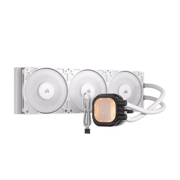 CORSAIR NAUTILUS 360 RS LCD AIO, 360mm radiator 3X 120mm Fans,  2.1-inch IPS LCD screen, support latest AMD and Intel CPUs - WHITE