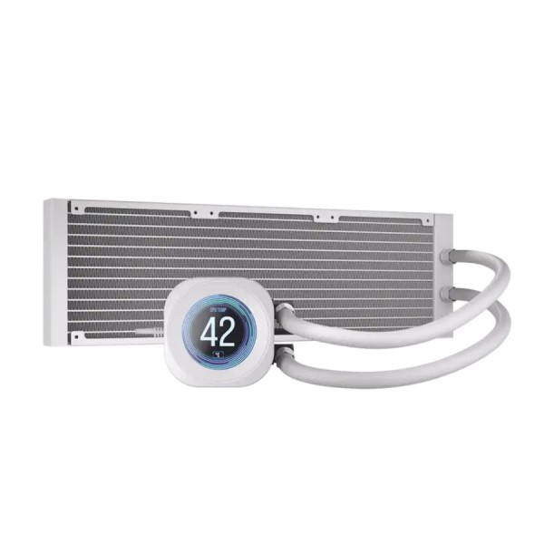 CORSAIR NAUTILUS 360 RS LCD AIO, 360mm radiator 3X 120mm Fans,  2.1-inch IPS LCD screen, support latest AMD and Intel CPUs - WHITE