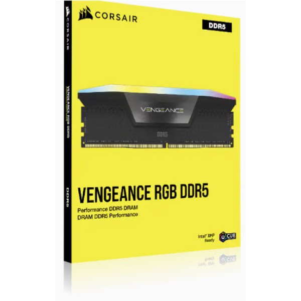 CORSAIR VENGEANCE RGB DDR5 RAM 32GB ( 2X16GB ) 5600MHz DESKTOP -BLACK -رامات كورسير فينجنس