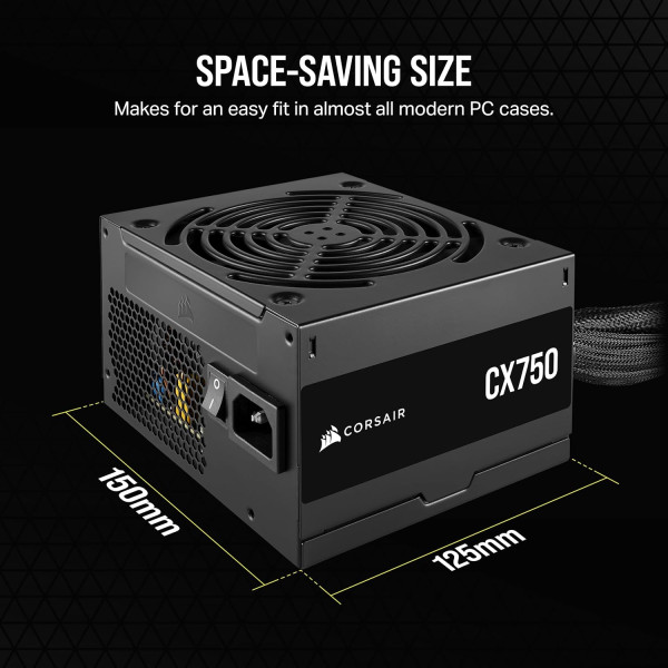 Power Supply CORSAIR CX750 750W | 80+ Bronze | Semi-Modular – Reliable Performance 